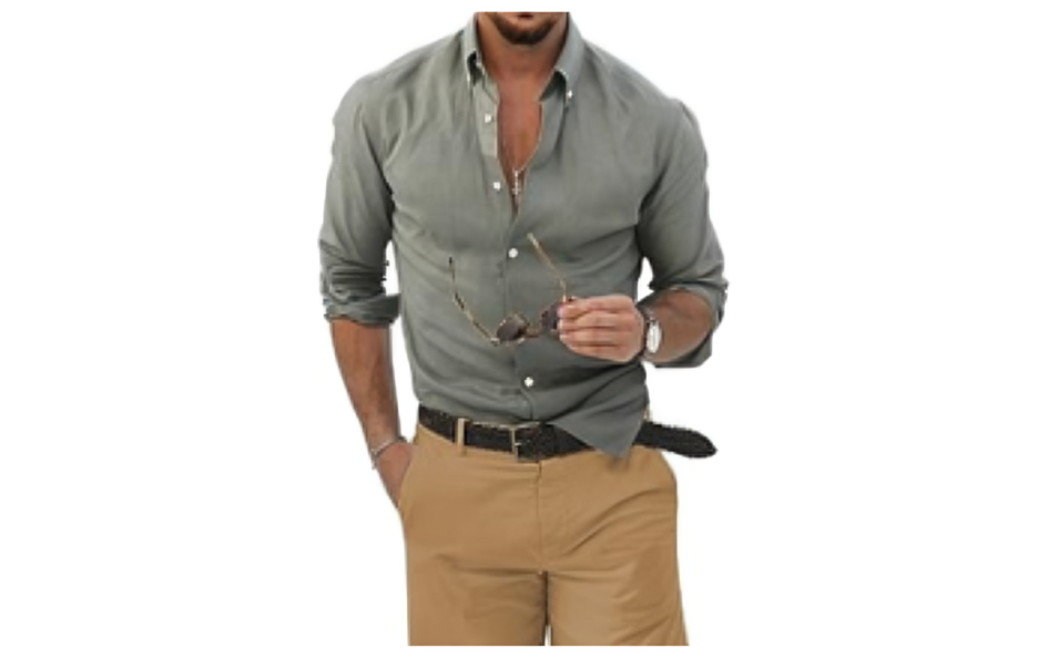 JMIERR Men's Cotton Linen Button Down Shirt Casual Stylish Long Sleeve Business Dress Shirts