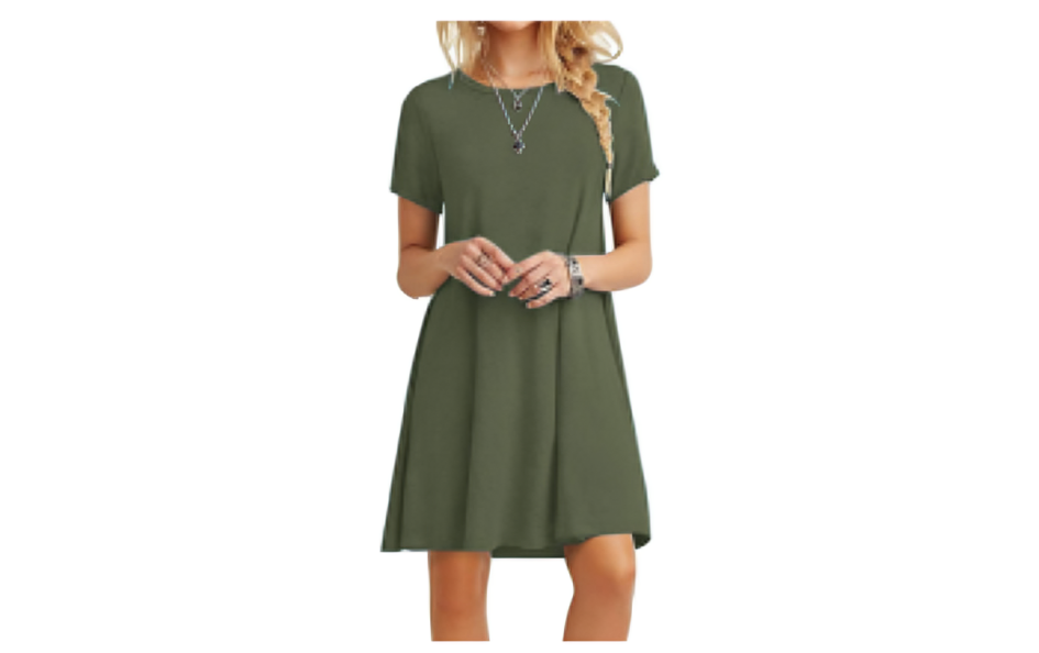 MOLERANI Women's Casual Plain Simple T-Shirt Loose Dress