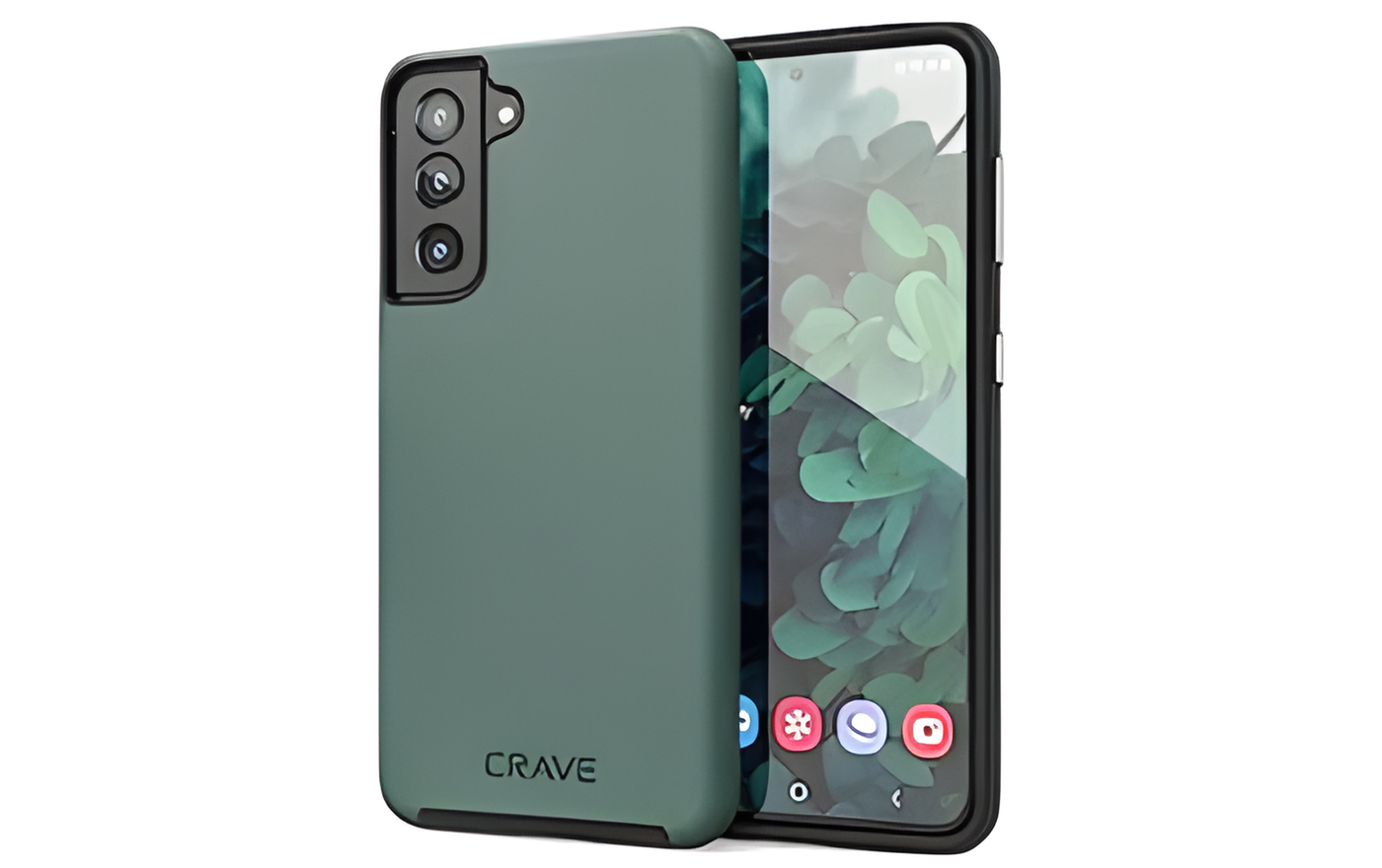 Crave Dual Guard for Galaxy S21 Case, Shockproof Protection Dual Layer Case for Samsung Galaxy S21, S21 5G (6.2 inch) - Forest Green
